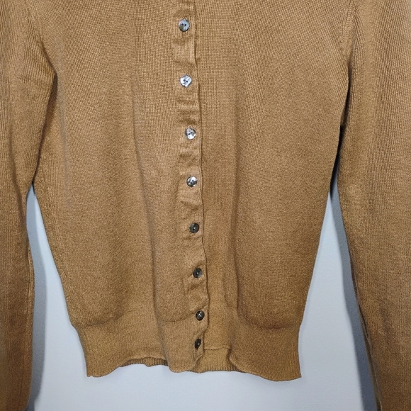 Tommy Bahama Cardigan Womens Small Tan Business Casual Office Career Neutral - Picture 2 of 11